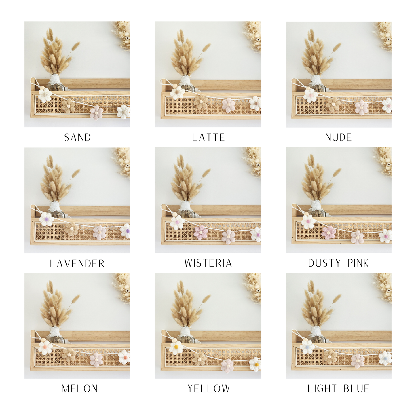 Daisy Chain Bunting ~ Natural + Colour