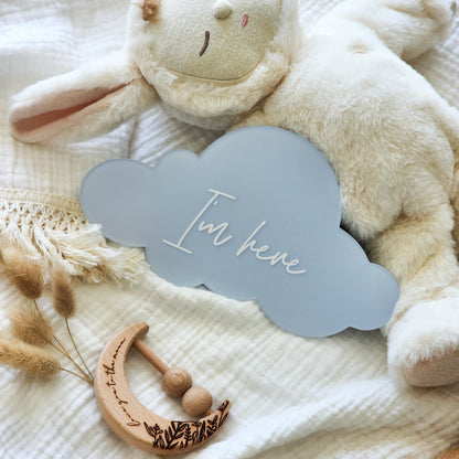 Cloud Birth Announcement Plaque ~ Painted Acrylic Baby Name Sign
