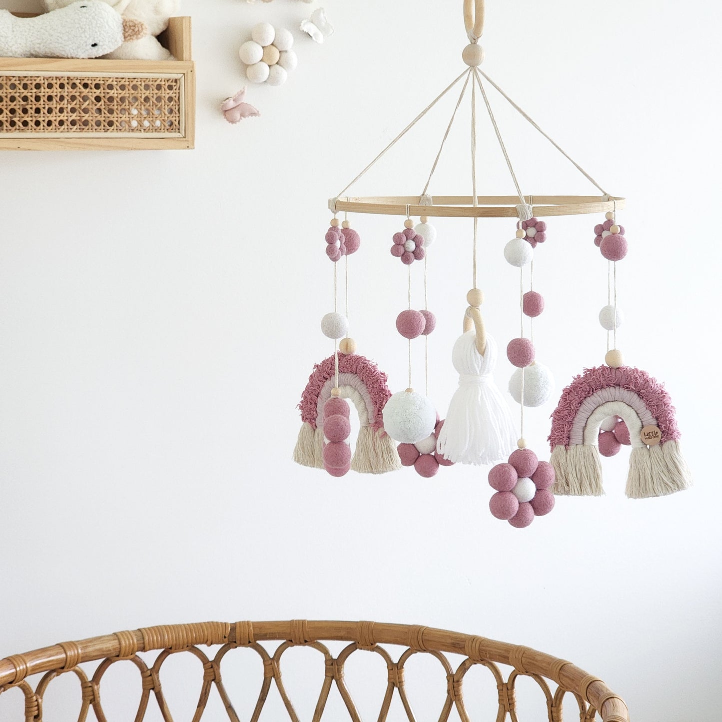 Daisy + Rainbow Nursery Cot Mobile