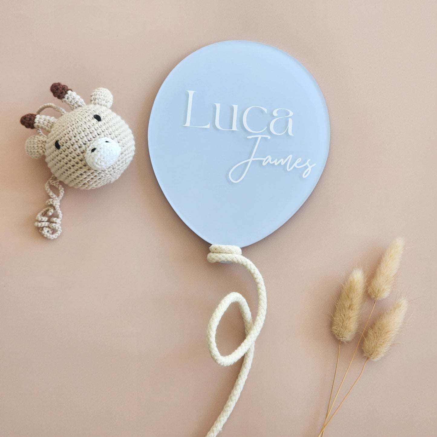 Balloon Birth Announcement Plaque ~ Hand-Painted Acrylic Baby Name Sign