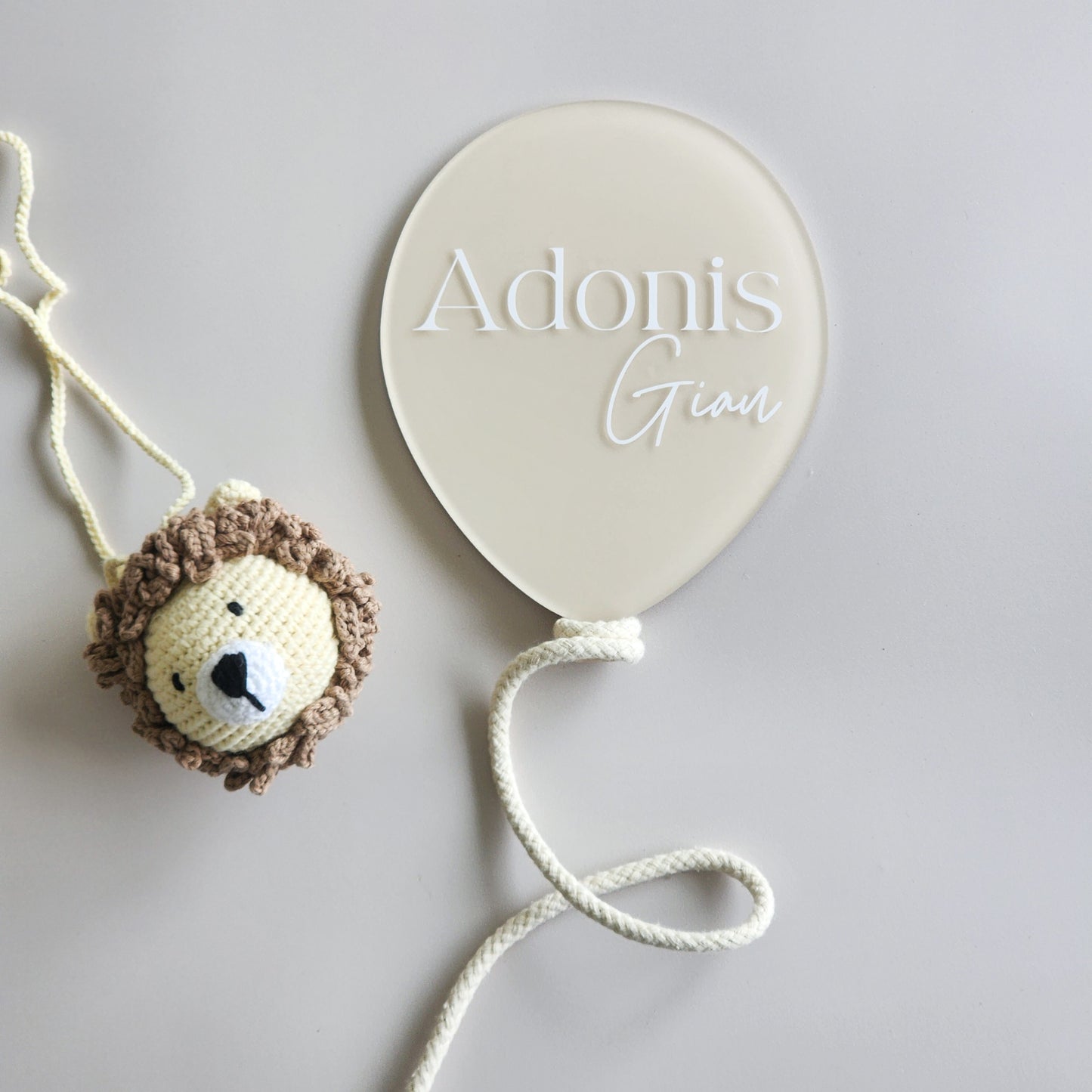 Balloon Birth Announcement Plaque ~ Hand-Painted Acrylic Baby Name Sign