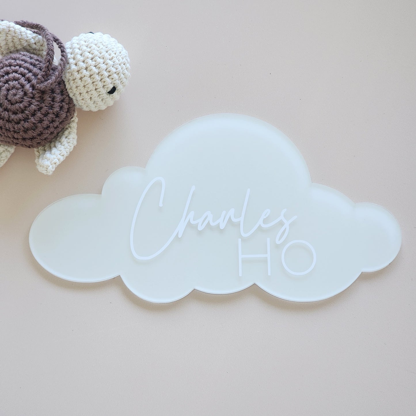 Cloud Birth Announcement Plaque ~ Painted Acrylic Baby Name Sign