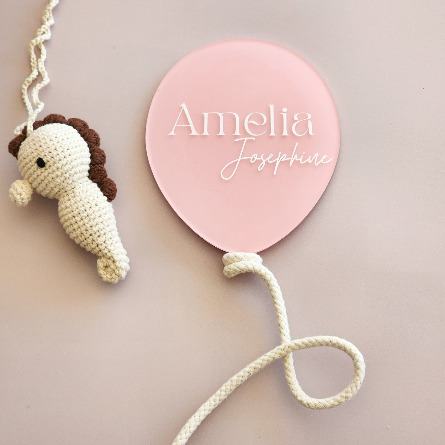 Balloon Birth Announcement Plaque ~ Hand-Painted Acrylic Baby Name Sign