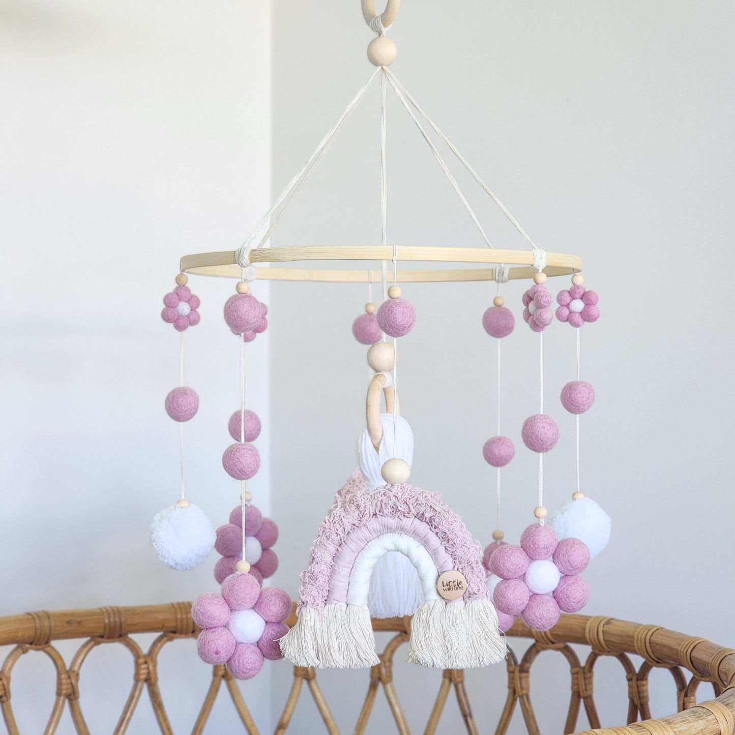 Daisy + Rainbow Nursery Cot Mobile