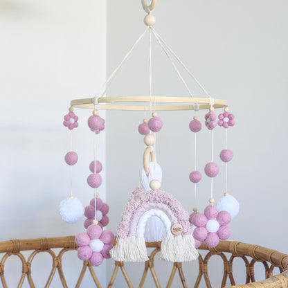Daisy + Rainbow Nursery Cot Mobile