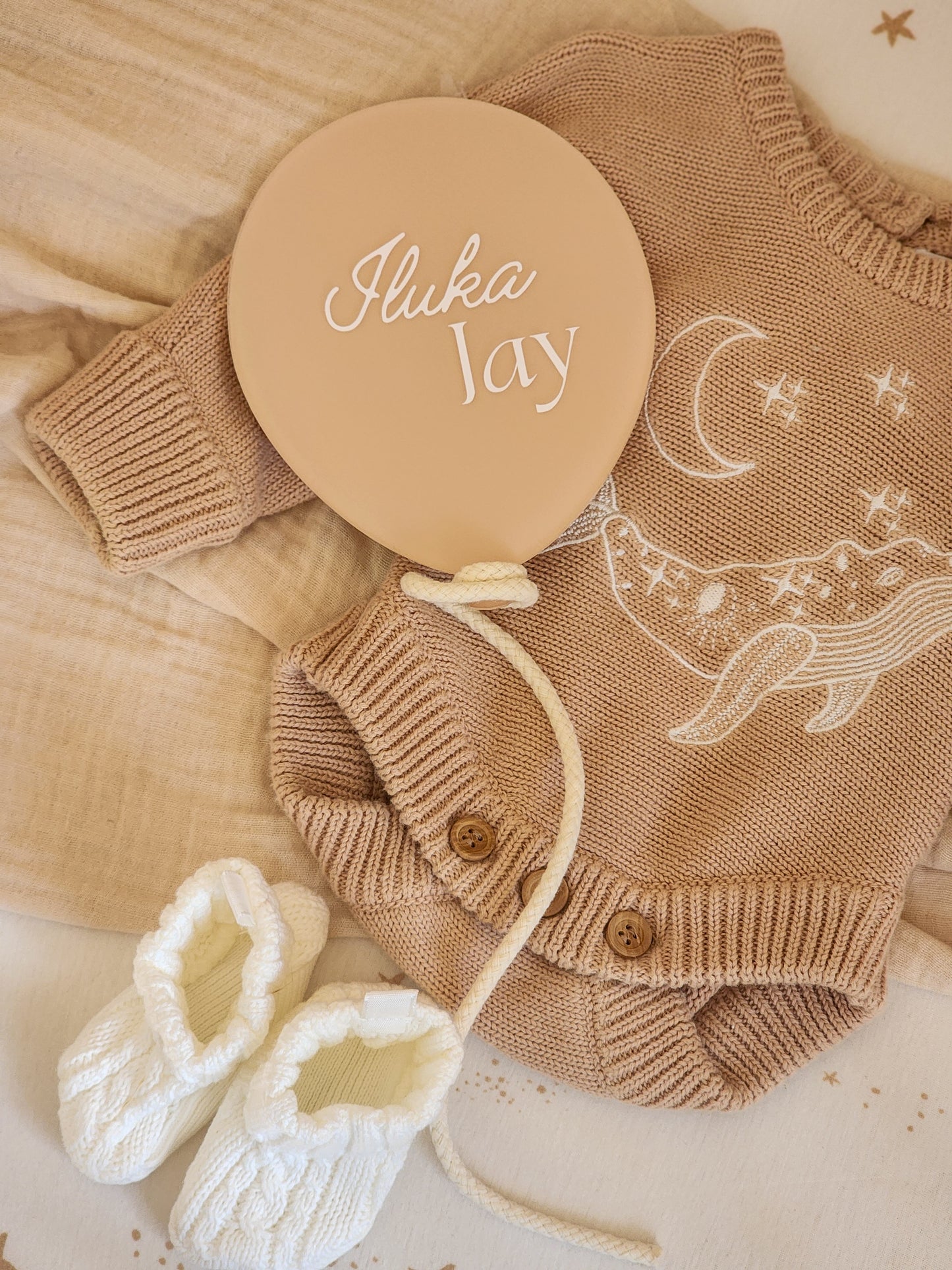 Balloon Birth Announcement Plaque ~ Painted Acrylic Baby Name Sign