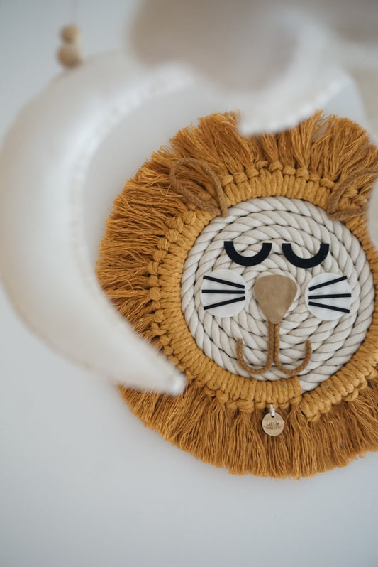 Macrame Lion Colour | Big ~ Boho Animal Wall Hanging