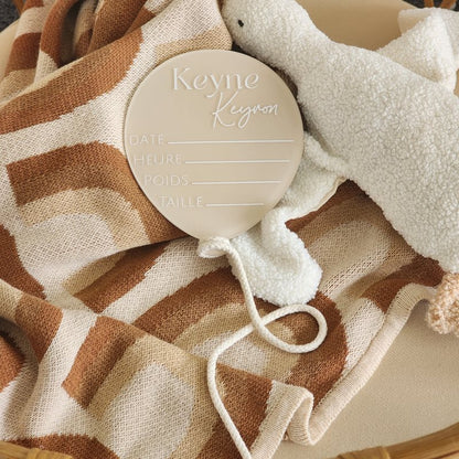 Balloon Fill-In Birth Announcement Plaque | Hand-painted Acrylic Newborn Photo Prop