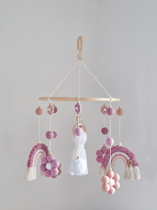 Daisy + Rainbow Nursery Cot Mobile