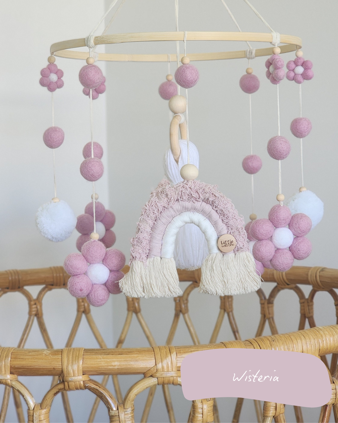 Daisy + Rainbow Nursery Cot Mobile