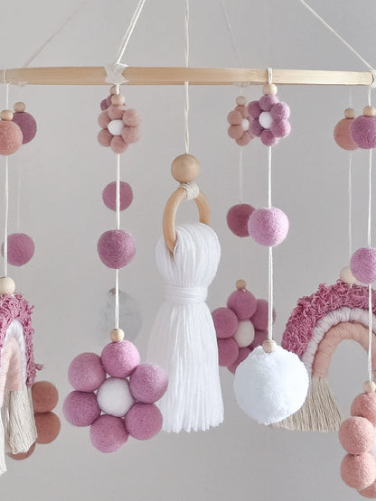 Daisy + Rainbow Nursery Cot Mobile