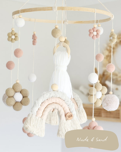 Daisy + Rainbow Nursery Cot Mobile