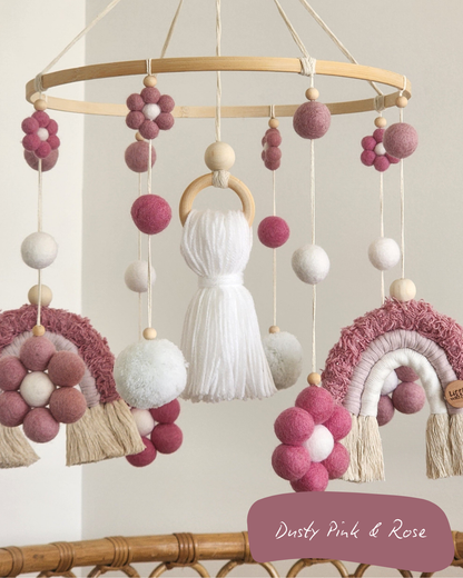 Daisy + Rainbow Nursery Cot Mobile