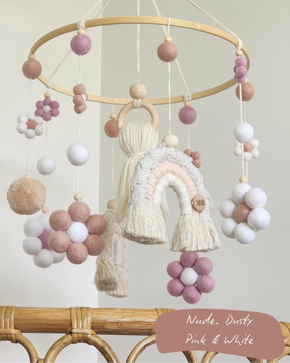 Daisy + Rainbow Nursery Cot Mobile