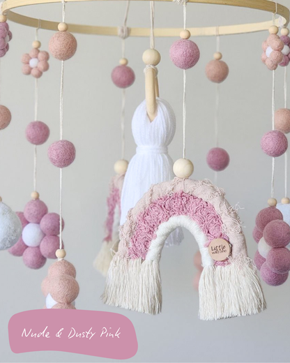 Daisy + Rainbow Nursery Cot Mobile