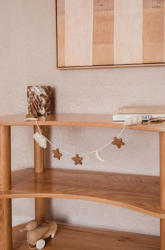 Celestial Bunting ~ Felt stars, moon + clouds garland