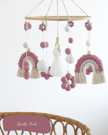 Daisy + Rainbow Nursery Cot Mobile
