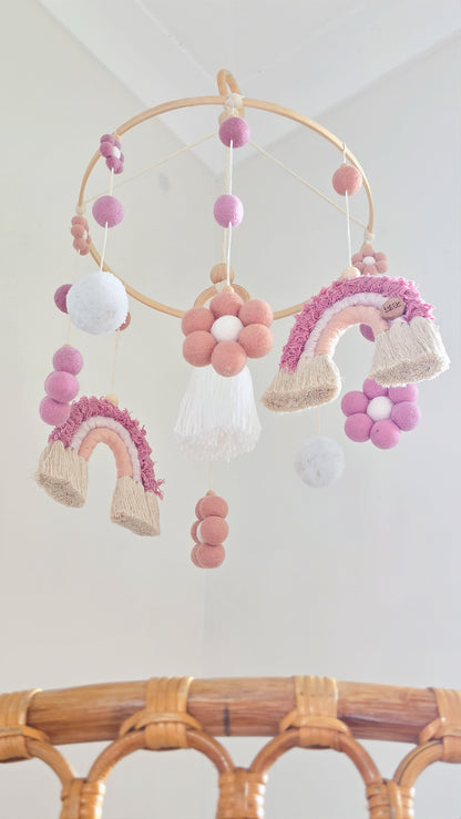 Daisy + Rainbow Nursery Cot Mobile