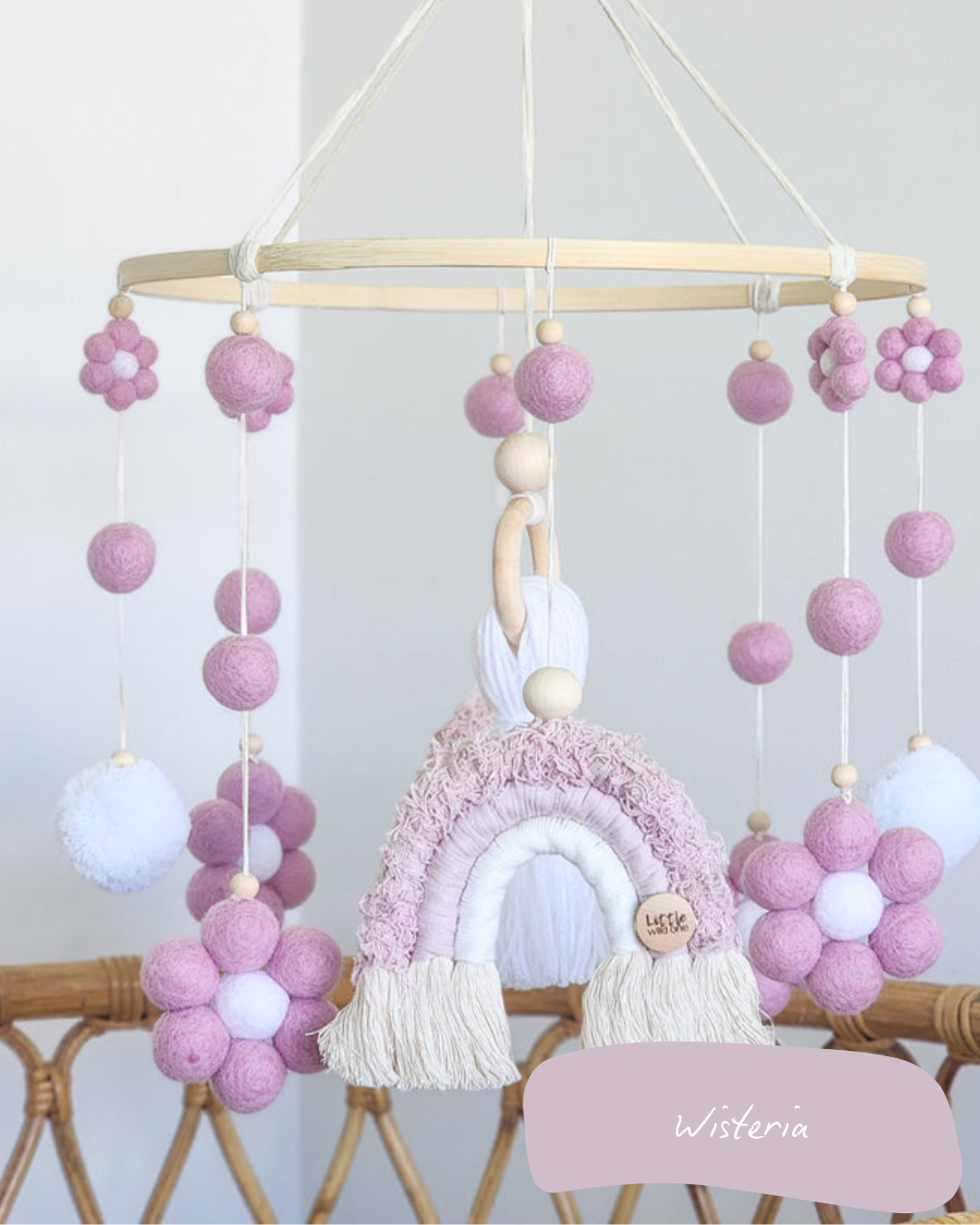 Daisy + Rainbow Nursery Cot Mobile