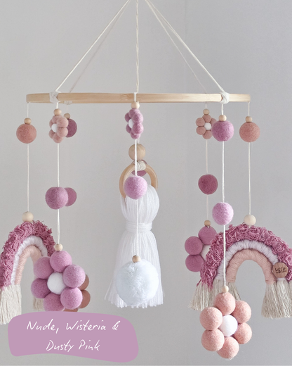 Daisy + Rainbow Nursery Cot Mobile