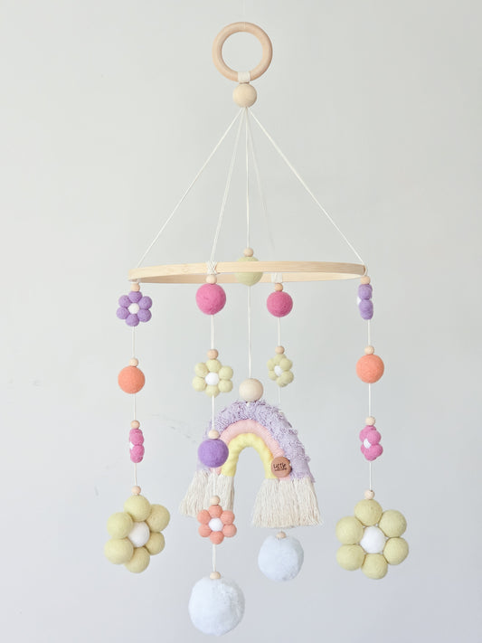 Daisy + Rainbow MINI Nursery Cot Mobile