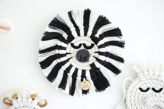 Macrame Zebra ~ Boho Animal Wall Hanging