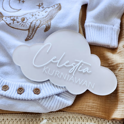 Cloud Birth Announcement Plaque ~ Painted Acrylic Baby Name Sign
