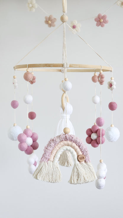 Daisy + Rainbow Nursery Cot Mobile