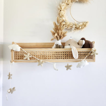 Celestial Bunting ~ Felt stars, moon + clouds garland