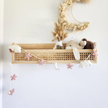 Celestial Bunting ~ Felt stars, moon + clouds garland