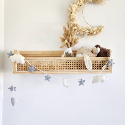 Celestial Bunting ~ Felt stars, moon + clouds garland