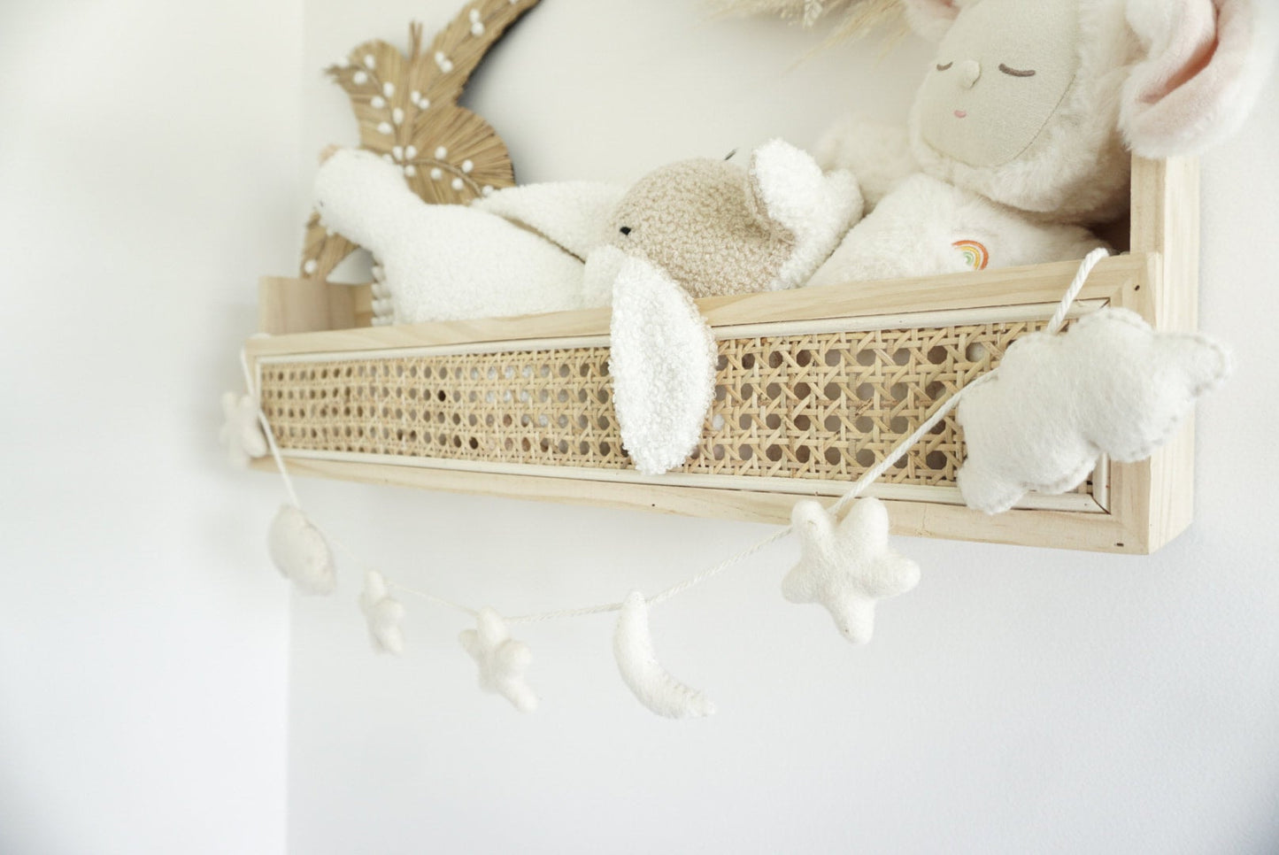 Celestial Bunting ~ Felt stars, moon + clouds garland