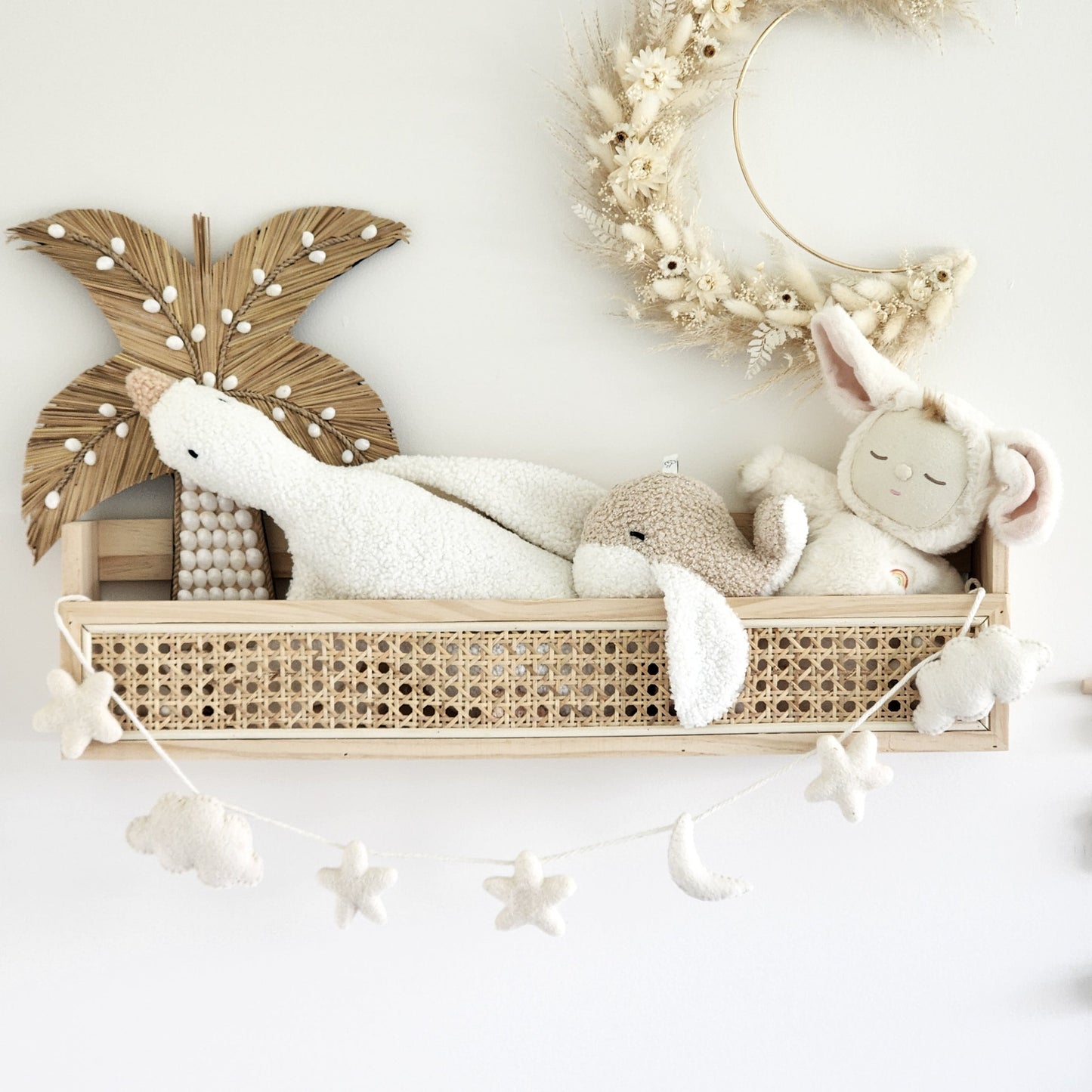 Celestial Bunting ~ Felt stars, moon + clouds garland