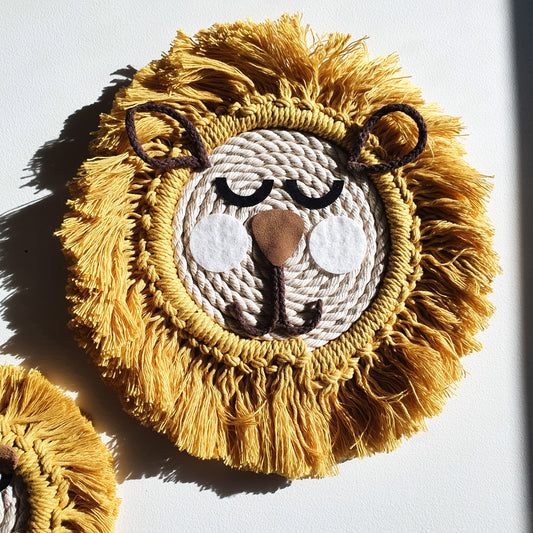 Macrame Lion Colour | Big ~ Boho Animal Wall Hanging