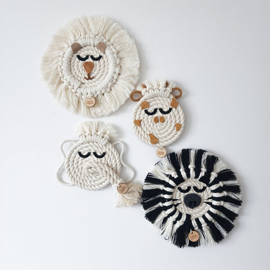The 'Savannah Collection' Macrame Animal Set | 4 x Mini