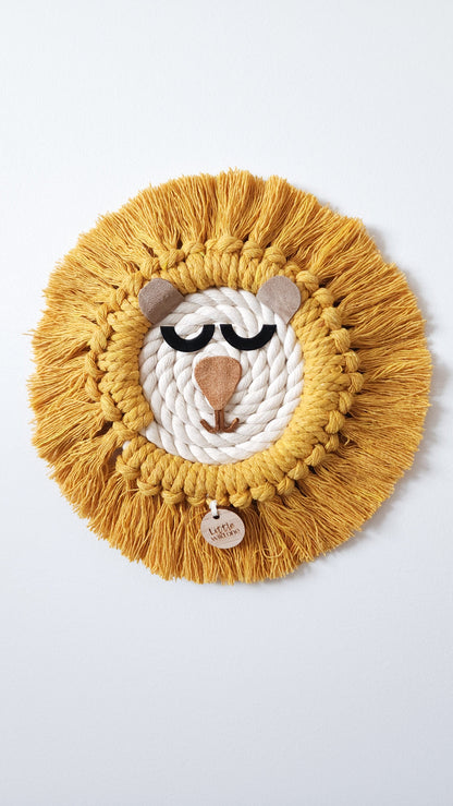 Macrame Lion | Mini ~ Boho Animal Wall Hanging