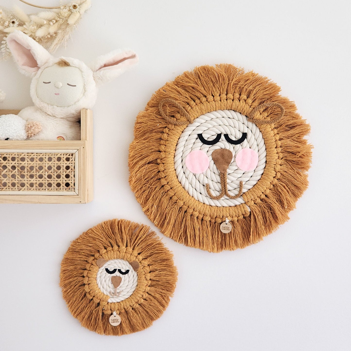 Macrame Lion | Mini ~ Boho Animal Wall Hanging