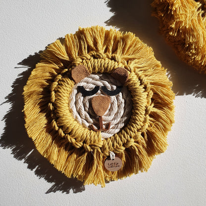 Macrame Lion | Mini ~ Boho Animal Wall Hanging