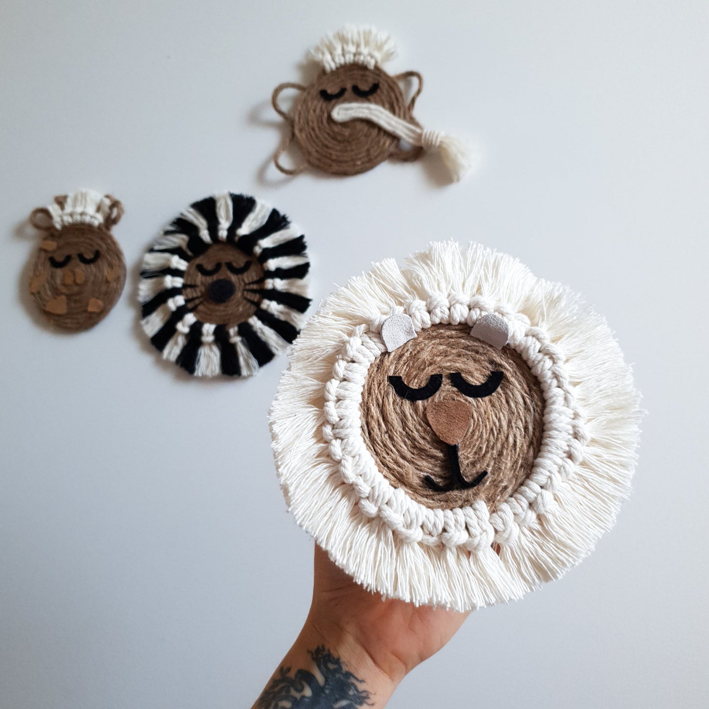 Macrame Lion | Mini ~ Boho Animal Wall Hanging