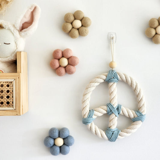 Boho Peace Sign ~ Rope Wall Decor