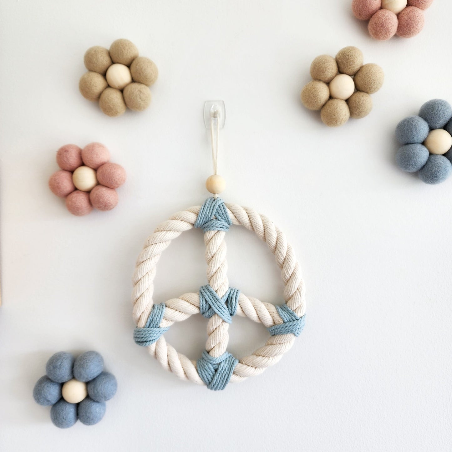 Boho Peace Sign ~ Rope Wall Decor